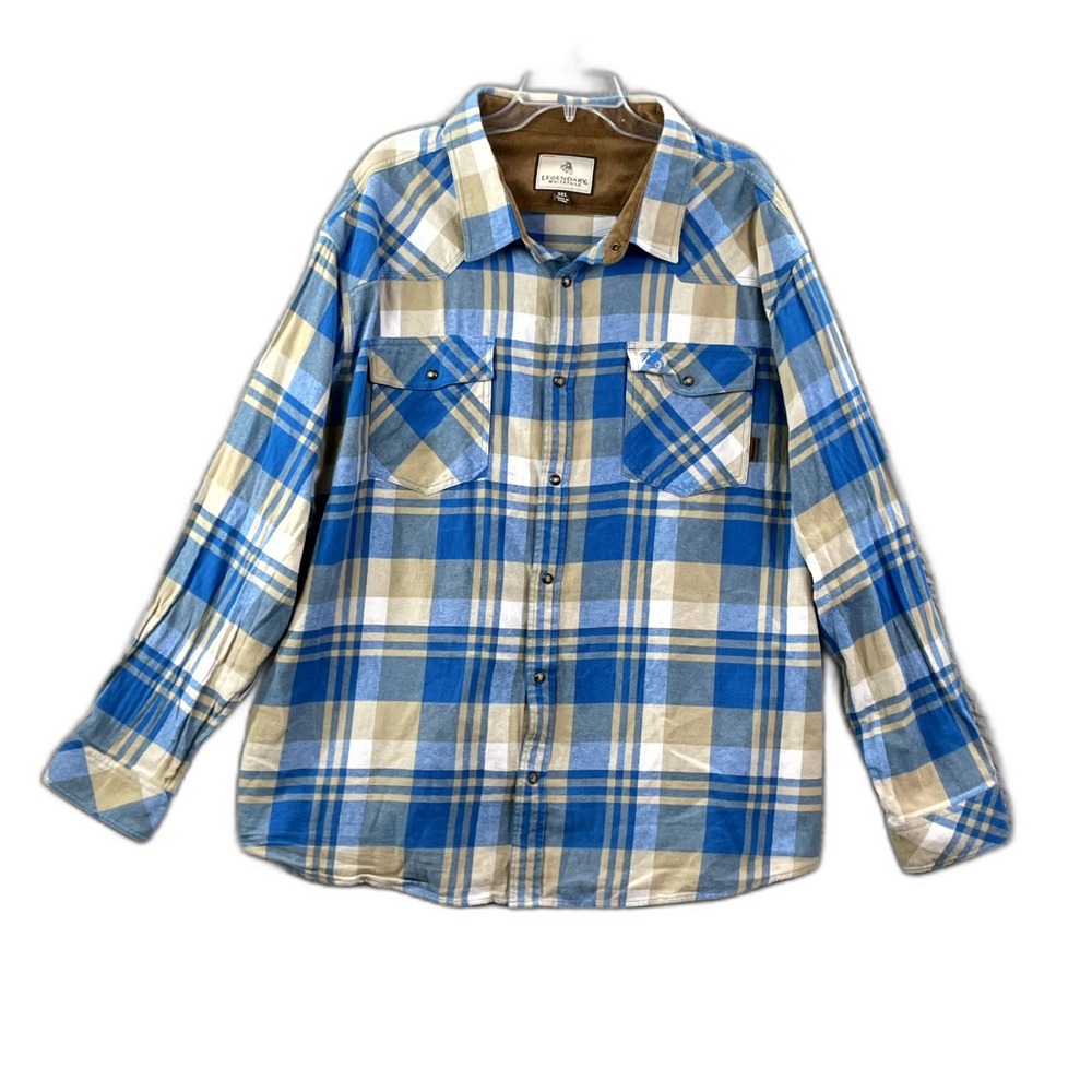 Legendary Whitetails Flannel Western Shirt Mens 3XL Snap Pockets Riding Outdoor